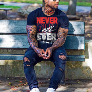 "NEVER QUIT" Unisex Garment-Dyed T-shirt
